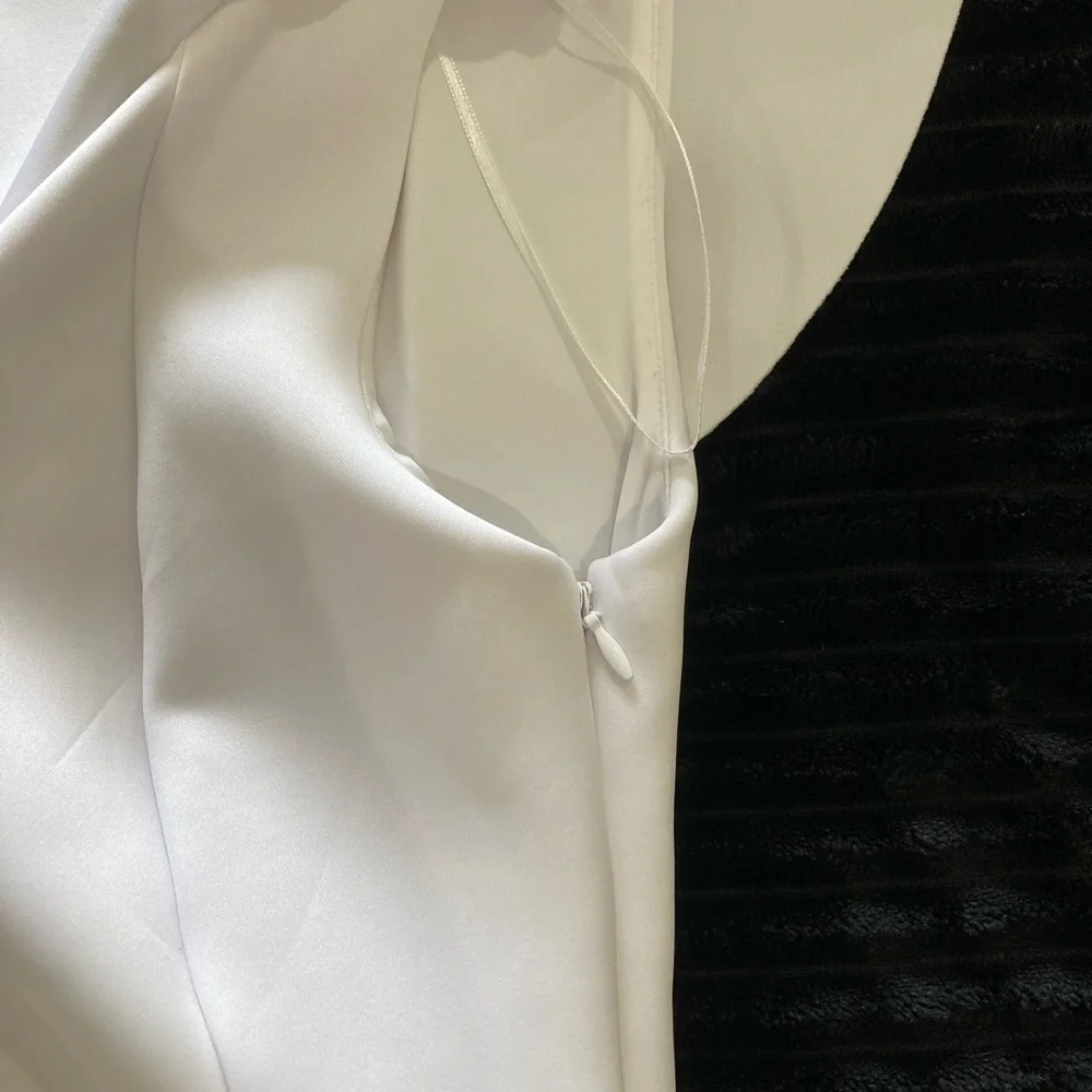 Guess White Asymmetrical Ruffle Top Dress Small - Picture 7 of 16